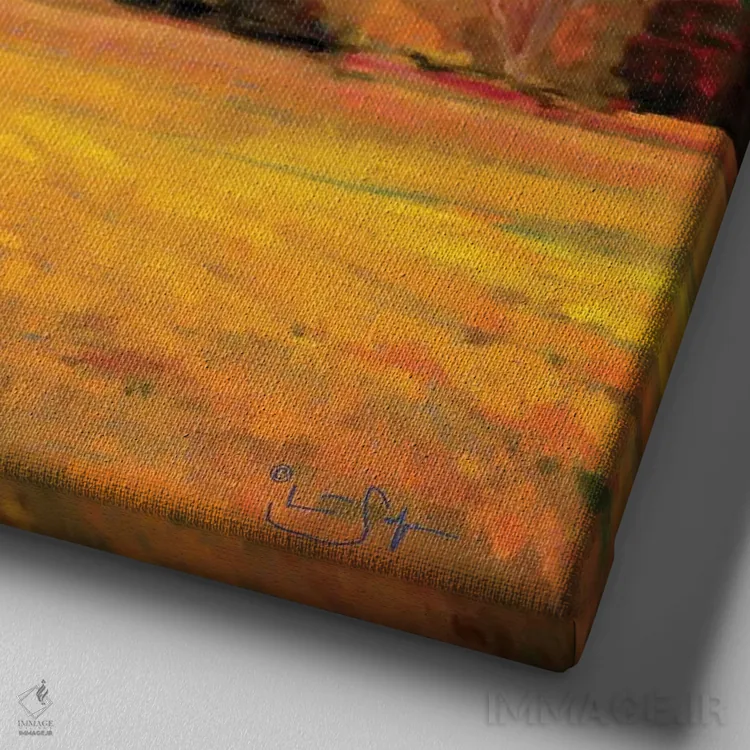 تابلو دکوراتیو هود روی طلا اثر لیزا رابینسون - نمای نزدیک بافت بوم