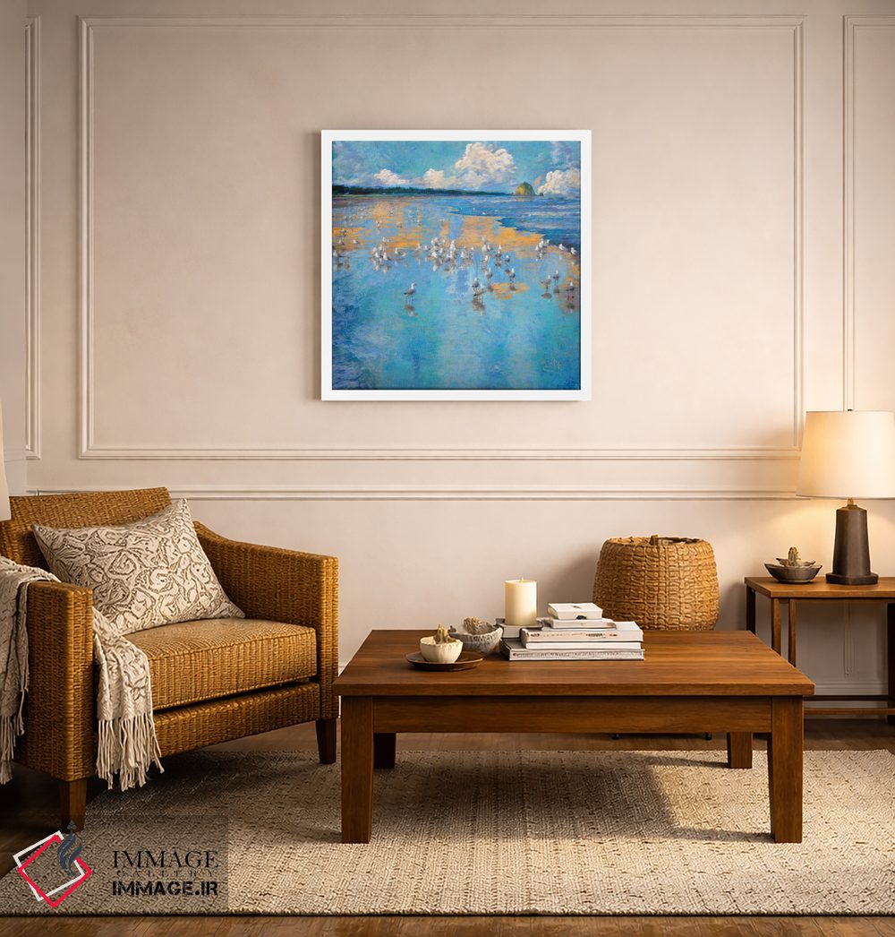 تابلو دکوراتیو مرغان دریایی کنار دریا اثر لیزا رابینسون - D5W