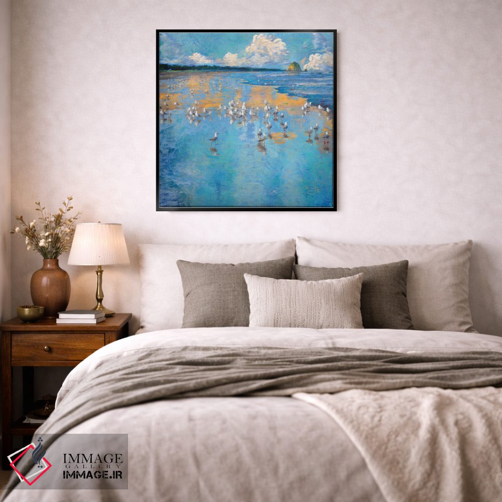 تابلو دکوراتیو مرغان دریایی کنار دریا اثر لیزا رابینسون - D3B