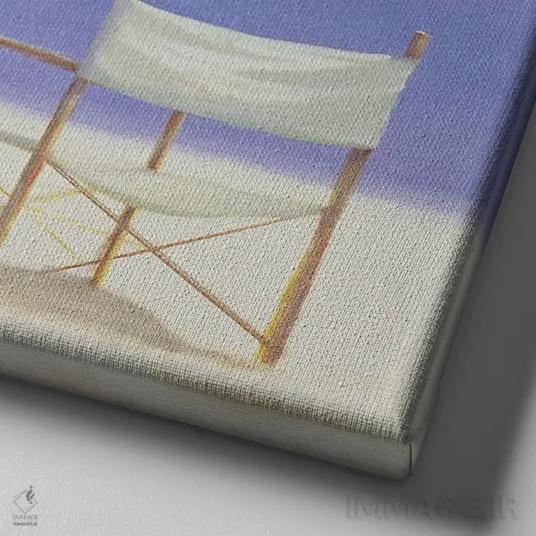 تابلو دکوراتیو 1995,صندلی ها در ساحل، ۱۹۹۵ اثر لینکلن سلیگمن - نمای نزدیک بافت بوم