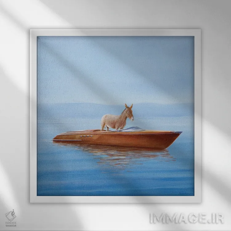 تابلو کلاسیک 2010,الاغی در ریوا، ۲۰۱۰ اثر لینکلن سلیگمن - نمای قابدار سفید