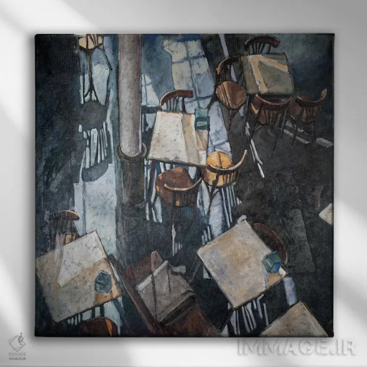 تابلو انتزاعی سایه ها در کافه زوریخ اثر آدولف یوورا - نمای روبهرو روی دیوار