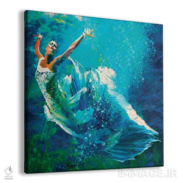تابلو دکوراتیو رقص زیر آب اثر لیزا رابینسون - نمای پرسپکتیو محصول