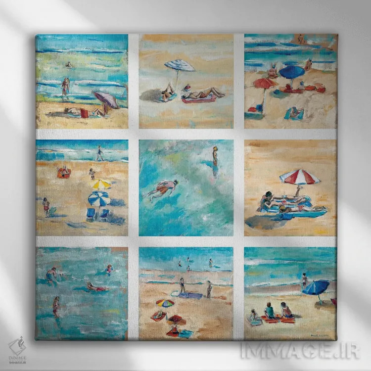 تابلو دکوراتیو یک روز در ساحل اثر آدولف یوورا - نمای روبهرو روی دیوار