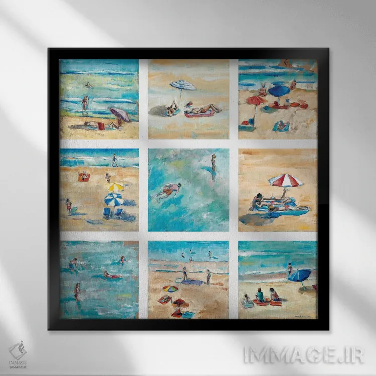 تابلو دکوراتیو یک روز در ساحل اثر آدولف یوورا - نمای قابدار مشکی