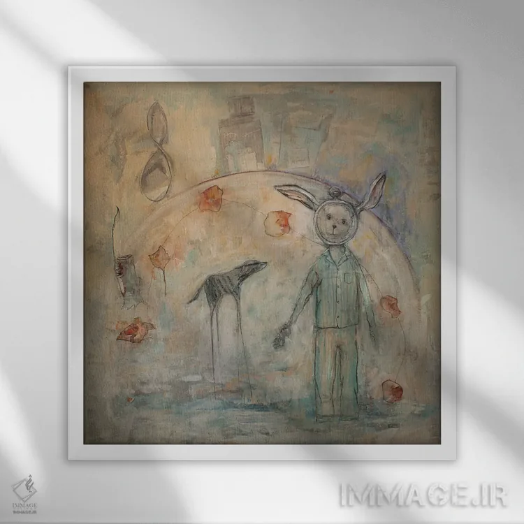 تابلو دکوراتیو زمان چیزی بود اثر لیندا میچل - نمای قابدار سفید