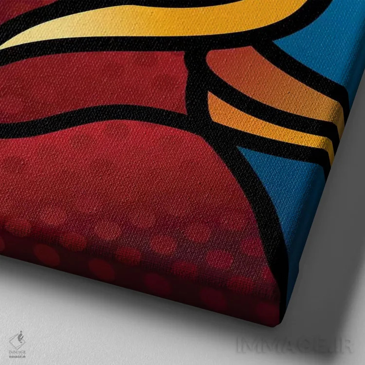 تابلو دکوراتیو آدم سرزنده و پرانرژی اثر لیزا لوپاک - نمای نزدیک بافت بوم