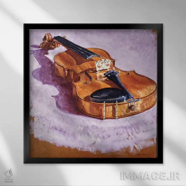 تابلو انتزاعی ویولن اثر آدولف یوورا - نمای قابدار مشکی