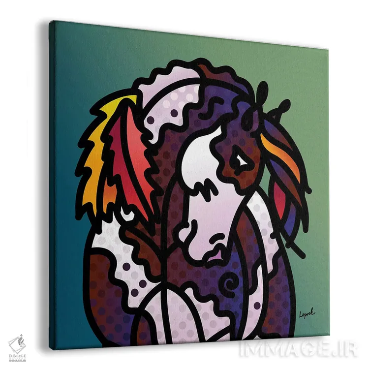 تابلو دکوراتیو اسب سرخپوستی اثر لیزا لوپاک - نمای پرسپکتیو محصول