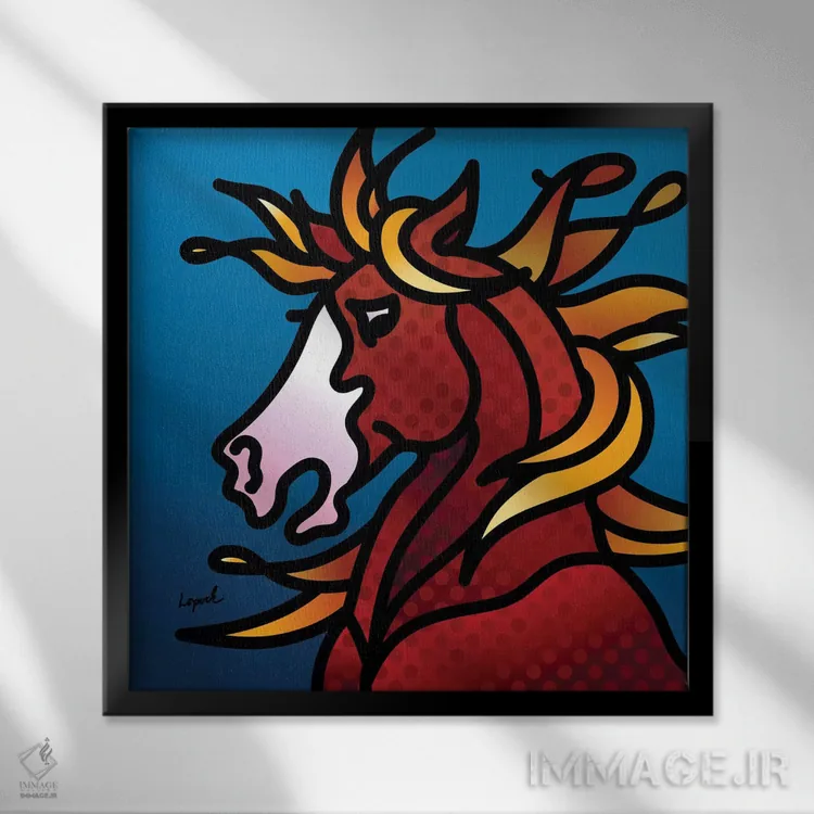 تابلو دکوراتیو آدم سرزنده و پرانرژی اثر لیزا لوپاک - نمای قابدار مشکی