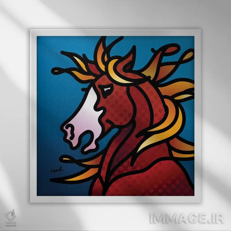 تابلو دکوراتیو آدم سرزنده و پرانرژی اثر لیزا لوپاک - نمای قابدار سفید