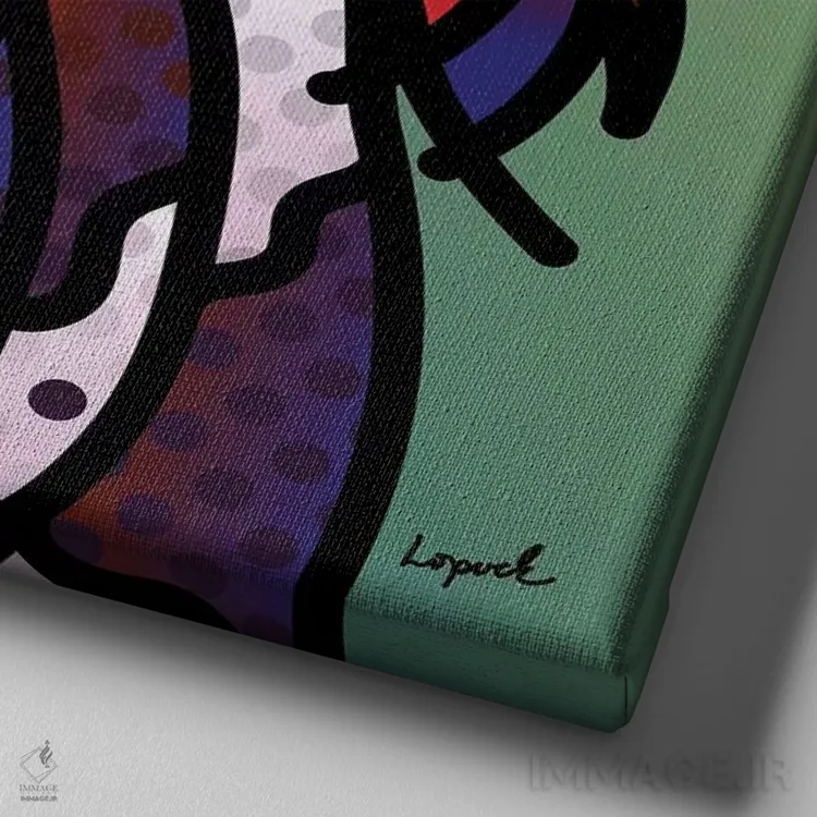 تابلو دکوراتیو اسب سرخپوستی اثر لیزا لوپاک - نمای نزدیک بافت بوم