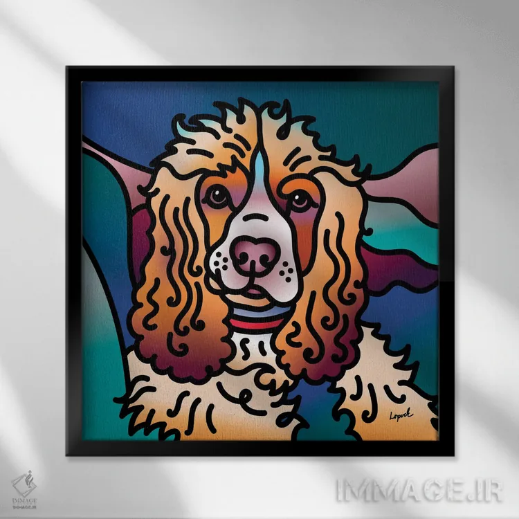 تابلو دکوراتیو نقش پیزلی اثر لیزا لوپاک - نمای قابدار مشکی