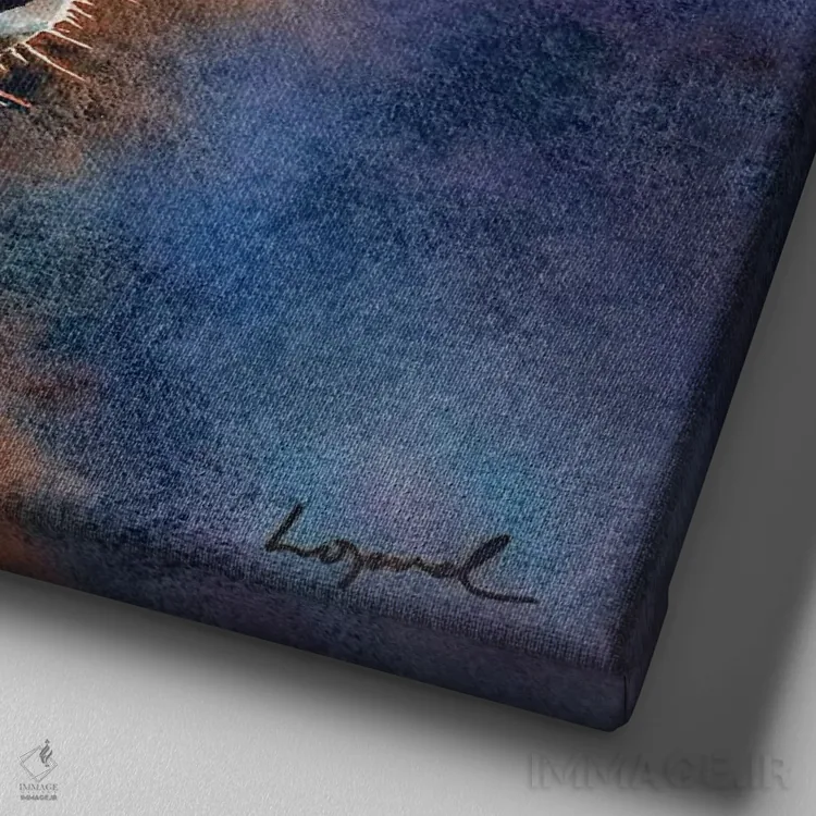 تابلو دکوراتیو در حالت آماده اثر لیزا لوپاک - نمای نزدیک بافت بوم