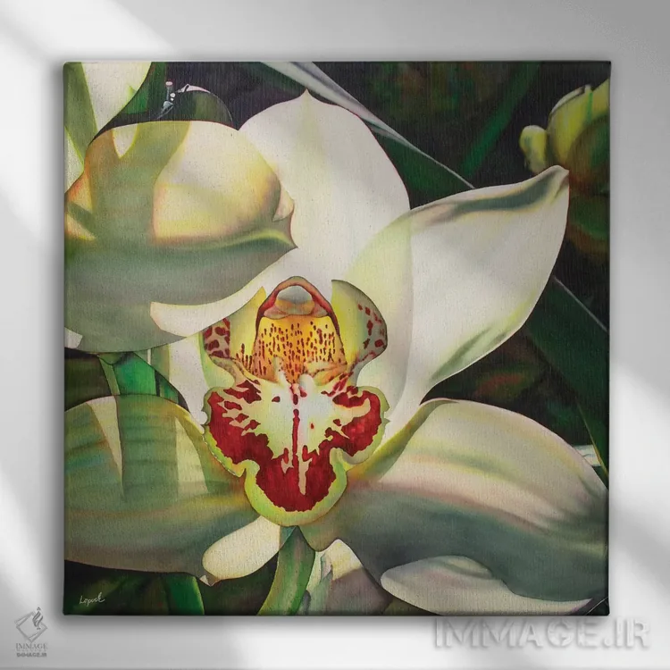 تابلو دکوراتیو ارکیده کم رنگ قسمت سوم اثر لیزا لوپاک - نمای روبهرو روی دیوار