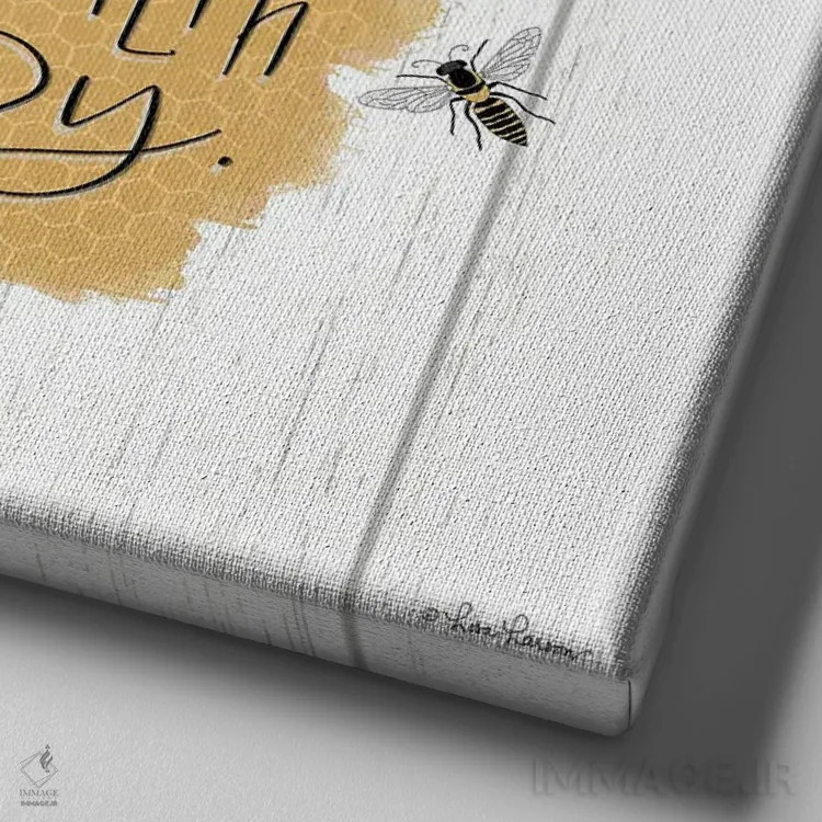 تابلو دکوراتیو کلمات مهربانانه اثر لیزا لارسون - نمای نزدیک بافت بوم