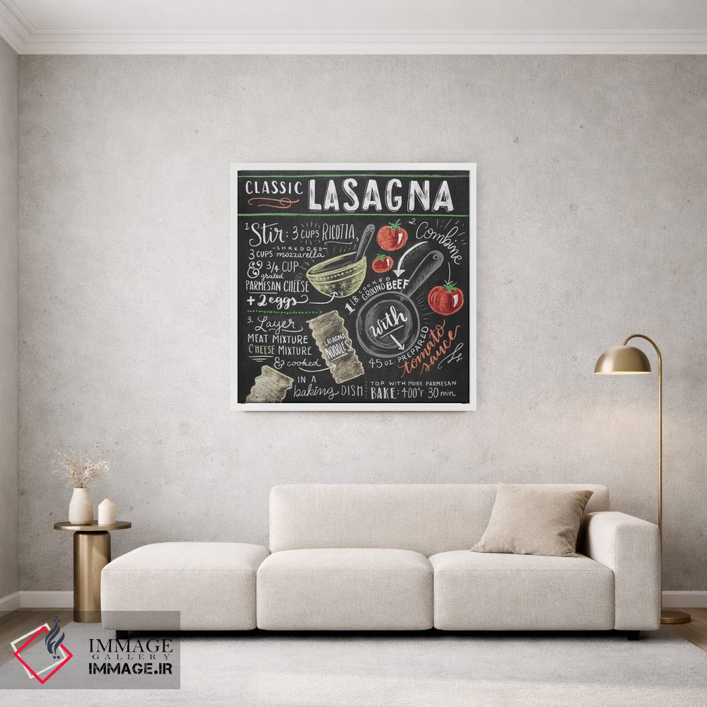 تابلو دکوراتیو دستور تهیه لازانیا اثر لیلی و ول - D1W