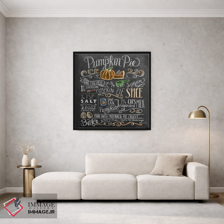 تابلو دکوراتیو دستور تهیه پای کدو حلوایی اثر لیلی و ول - D1B