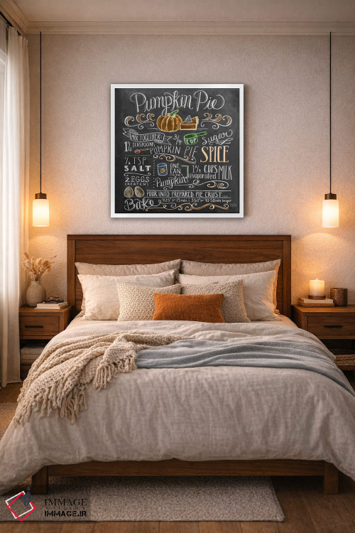 تابلو دکوراتیو دستور تهیه پای کدو حلوایی اثر لیلی و ول - D6W