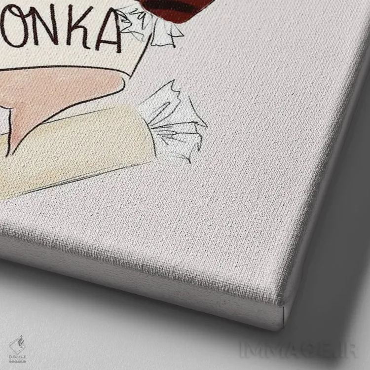 تابلو دکوراتیو کمی آشپزی بامزه و بی دلیل اثر لیلی و ول - نمای نزدیک بافت بوم