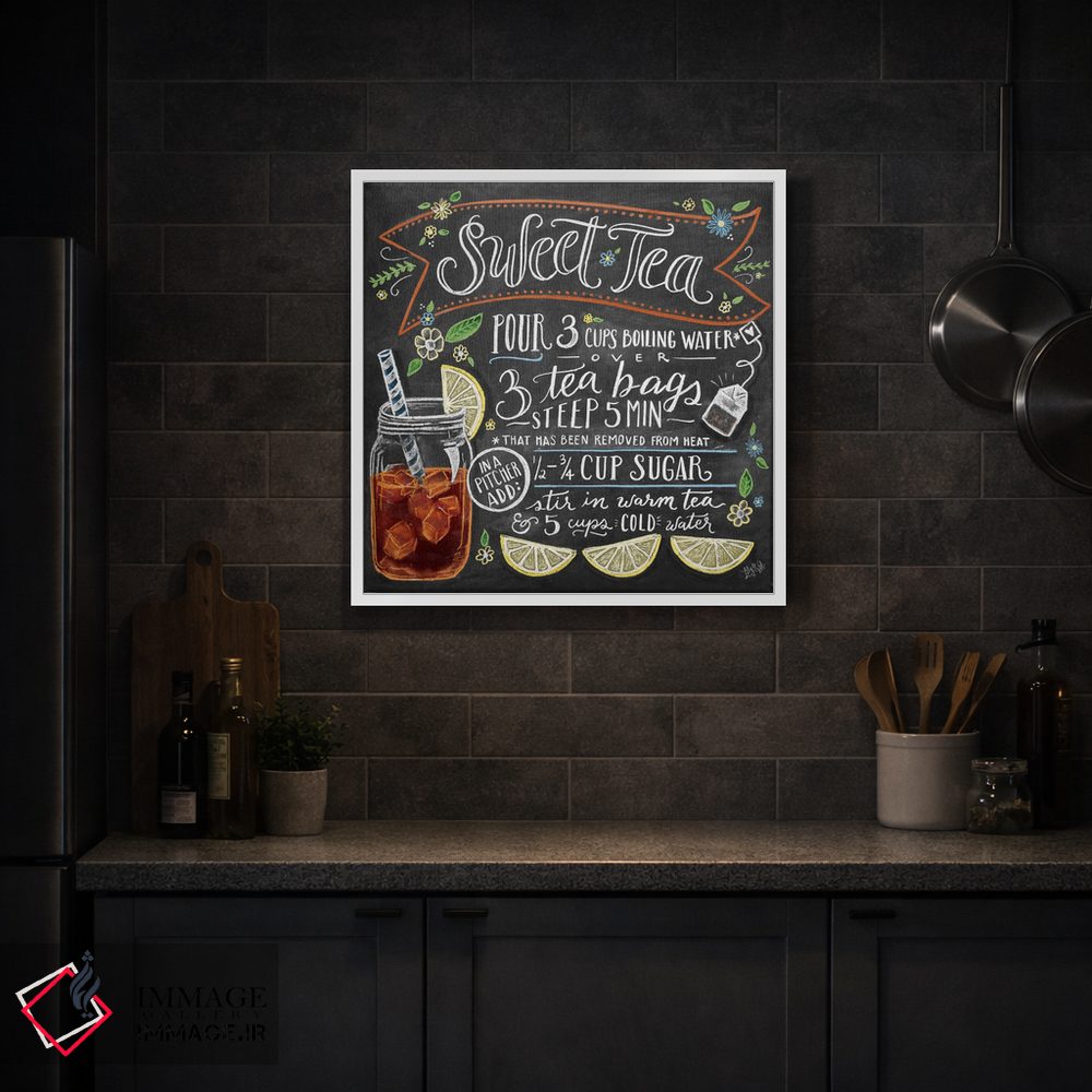 تابلو مدرن دستور تهیه چای شیرین اثر لیلی و ول - D3W