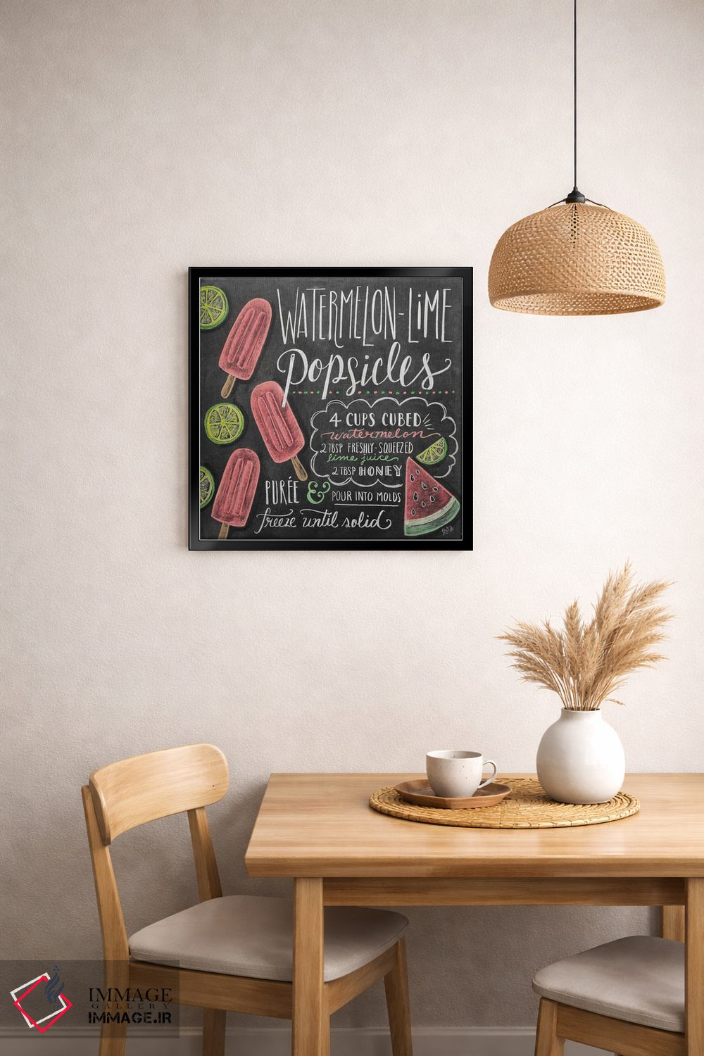 تابلو دکوراتیو دستور تهیه بستنی یخی هندوانه اثر لیلی و ول - D1B