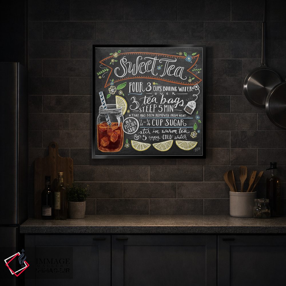 تابلو مدرن دستور تهیه چای شیرین اثر لیلی و ول - D4B