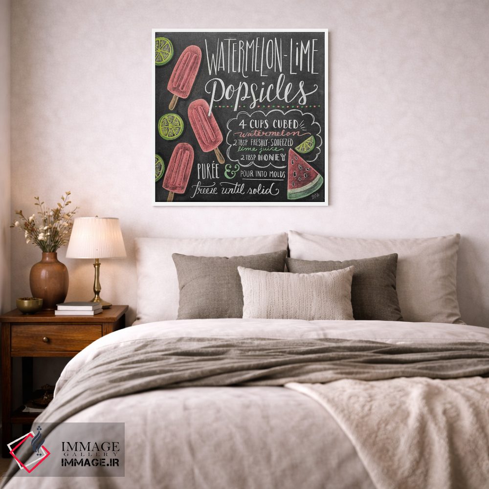 تابلو دکوراتیو دستور تهیه بستنی یخی هندوانه اثر لیلی و ول - D3W