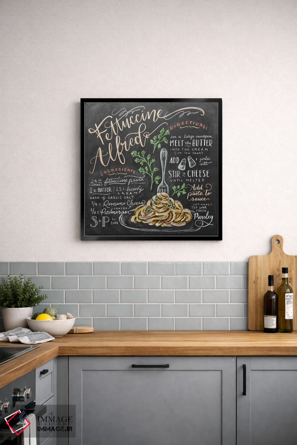 تابلو دکوراتیو دستور تهیه فتوچینی آلفردو اثر لیلی و ول - D4B