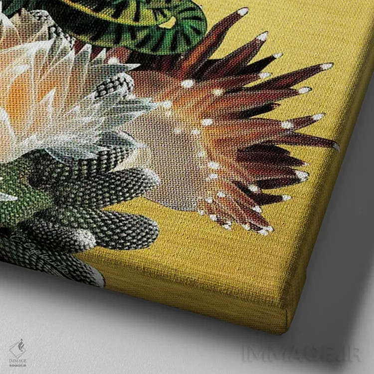 تابلو دکوراتیو در معرض دید اثر لولیتا لورنزو - نمای نزدیک بافت بوم