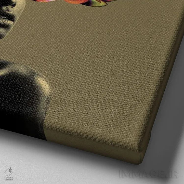 تابلو دکوراتیو درخت زندگی اثر لولیتا لورنزو - نمای نزدیک بافت بوم