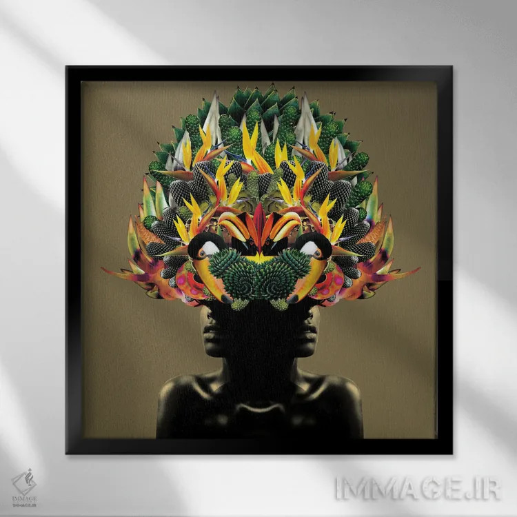 تابلو دکوراتیو درخت زندگی اثر لولیتا لورنزو - نمای قابدار مشکی