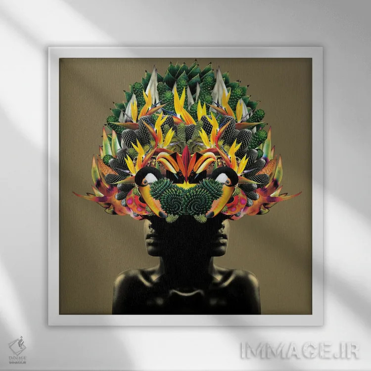 تابلو دکوراتیو درخت زندگی اثر لولیتا لورنزو - نمای قابدار سفید