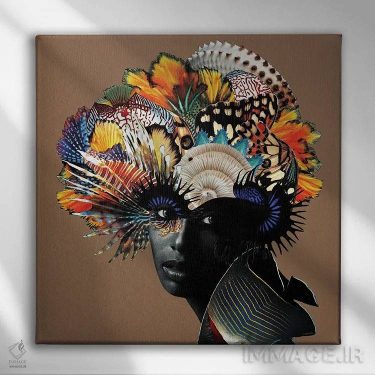 تابلو دکوراتیو نقاب اثر لولیتا لورنزو - نمای روبهرو روی دیوار