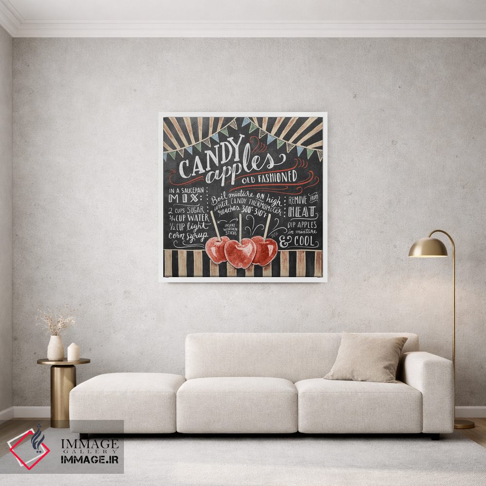 تابلو دکوراتیو دستور تهیه سیب آبنباتی اثر لیلی و ول - D1W