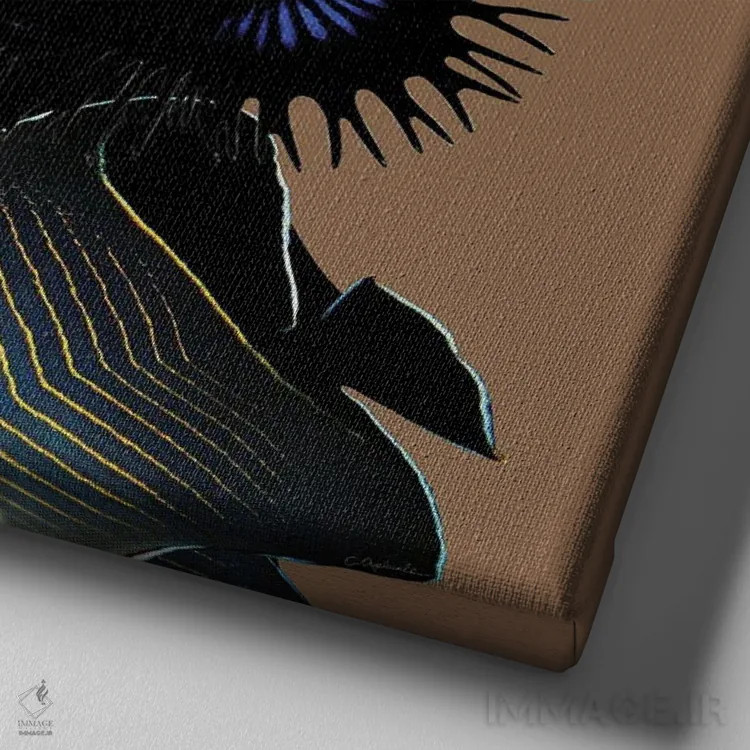 تابلو دکوراتیو نقاب اثر لولیتا لورنزو - نمای نزدیک بافت بوم