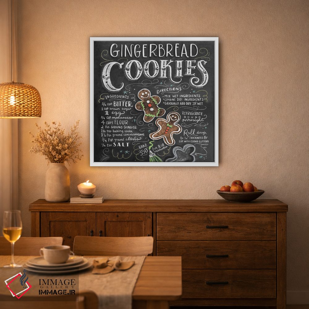 تابلو دکوراتیو دستور تهیه کلوچه زنجبیلی اثر لیلی و ول - D3W