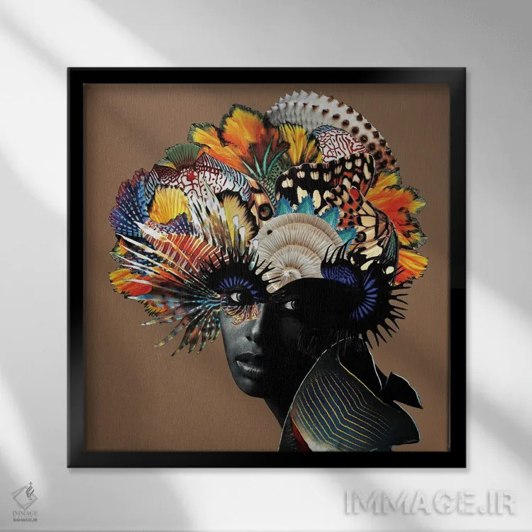 تابلو دکوراتیو نقاب اثر لولیتا لورنزو - نمای قابدار مشکی