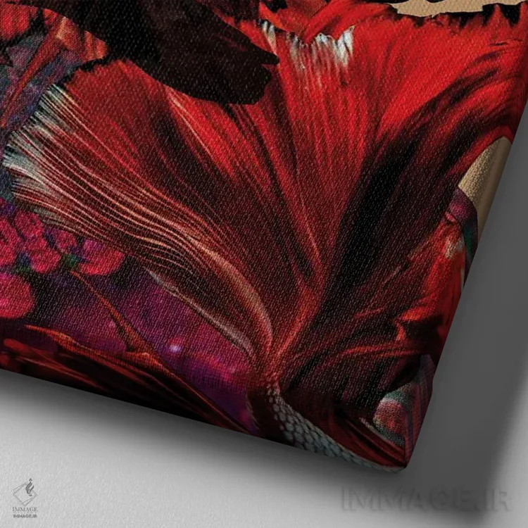 تابلو دکوراتیو گل رز تفکیک شده اثر لولیتا لورنزو - نمای نزدیک بافت بوم