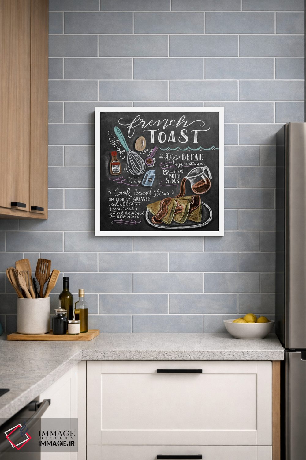 تابلو دکوراتیو دستور تهیه فرنچ تست اثر لیلی و ول - D3W