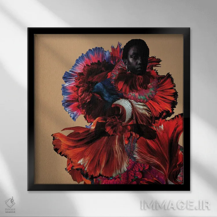 تابلو دکوراتیو گل رز تفکیک شده اثر لولیتا لورنزو - نمای قابدار مشکی