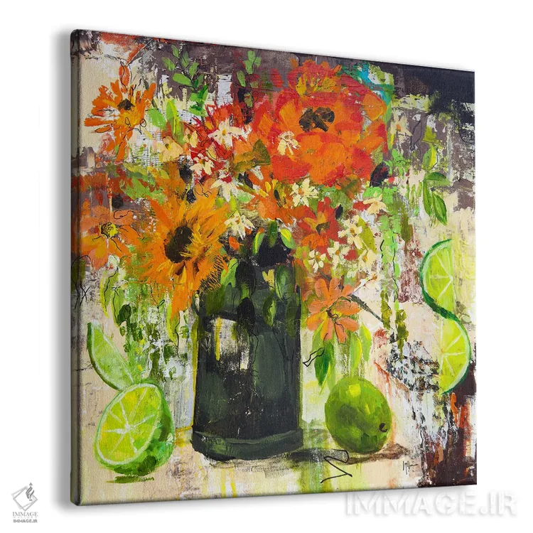 تابلو انتزاعی لیموهای بعدازظهر اثر لیندا مک کلور - نمای پرسپکتیو محصول