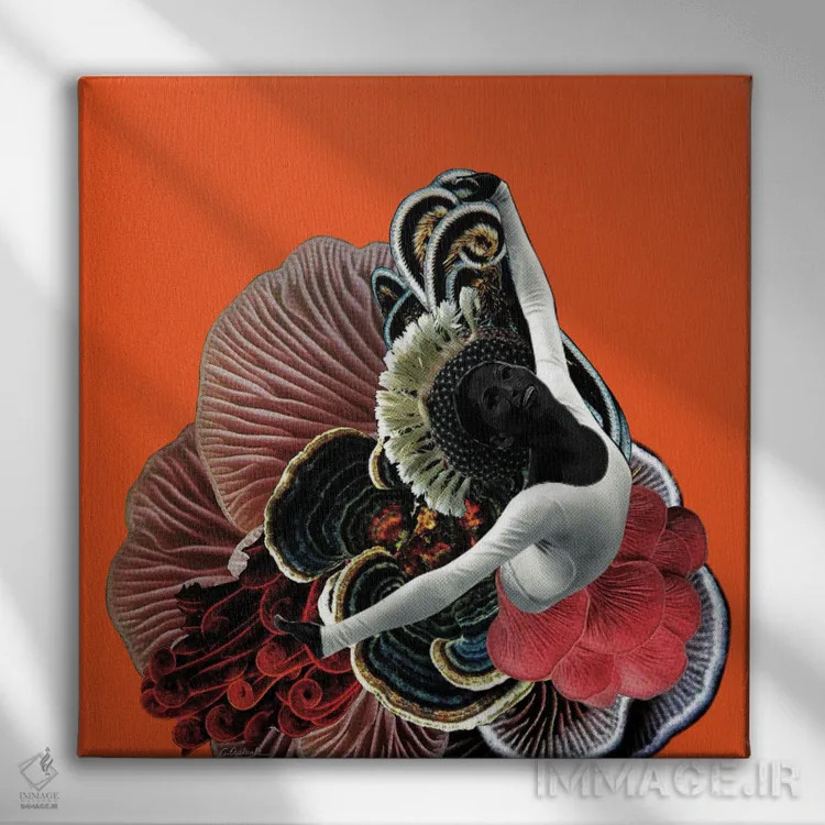 تابلو دکوراتیو شادی در حال رقص اثر لولیتا لورنزو - نمای روبهرو روی دیوار