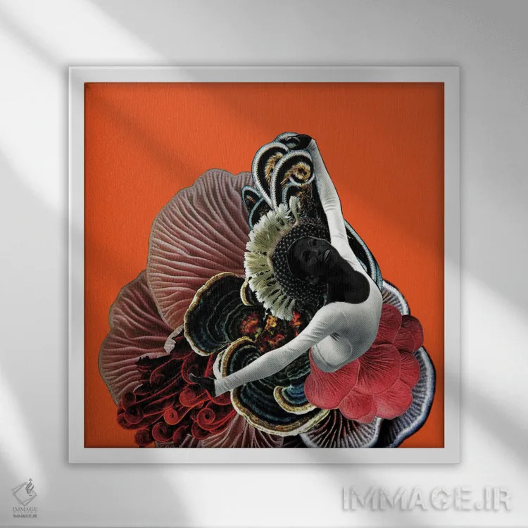 تابلو دکوراتیو شادی در حال رقص اثر لولیتا لورنزو - نمای قابدار سفید