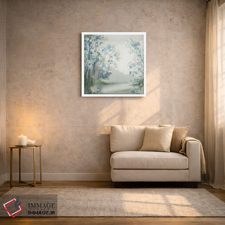 تابلو انتزاعی روشنایی جنگل آبی اثر لونا ماویس - D2W