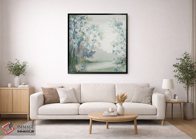 تابلو انتزاعی روشنایی جنگل آبی اثر لونا ماویس - D1B