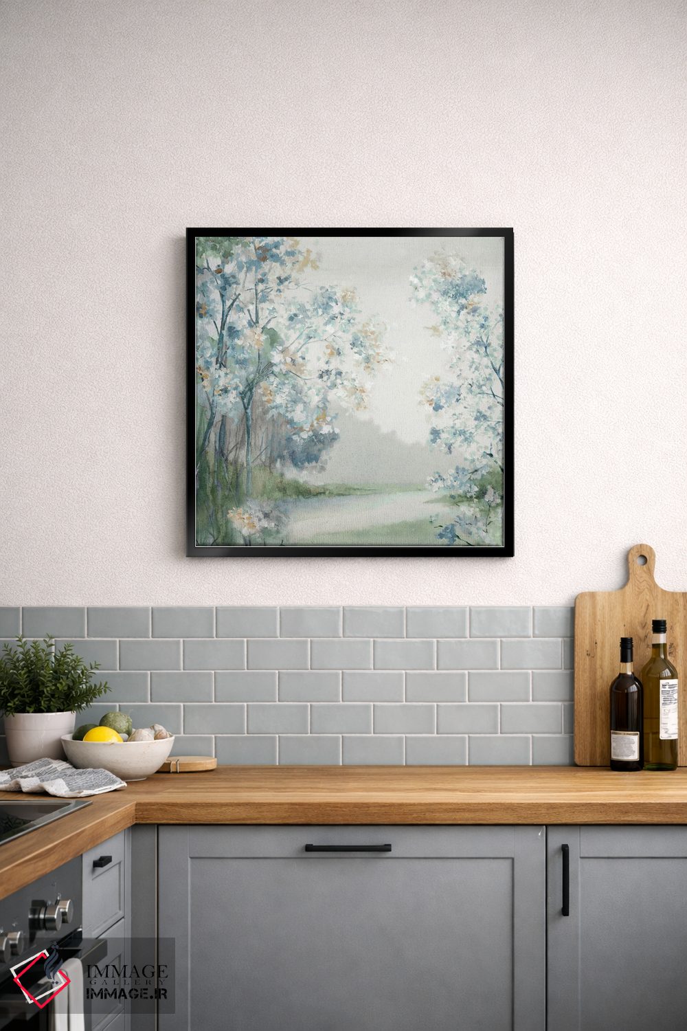 تابلو انتزاعی روشنایی جنگل آبی اثر لونا ماویس - D5B