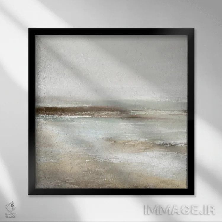 تابلو مینیمال کنار اقیانوس I اثر لونا ماویس - نمای قابدار مشکی