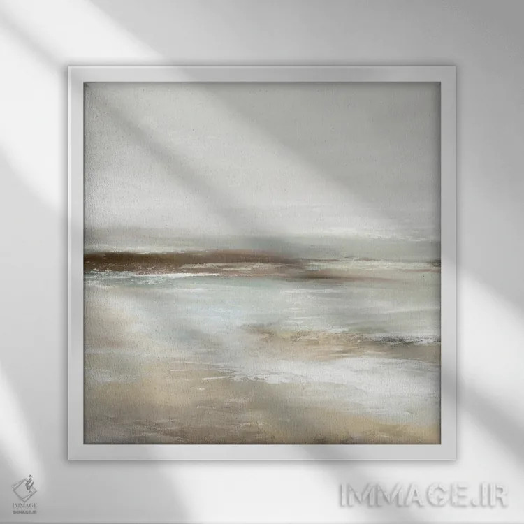 تابلو مینیمال کنار اقیانوس I اثر لونا ماویس - نمای قابدار سفید