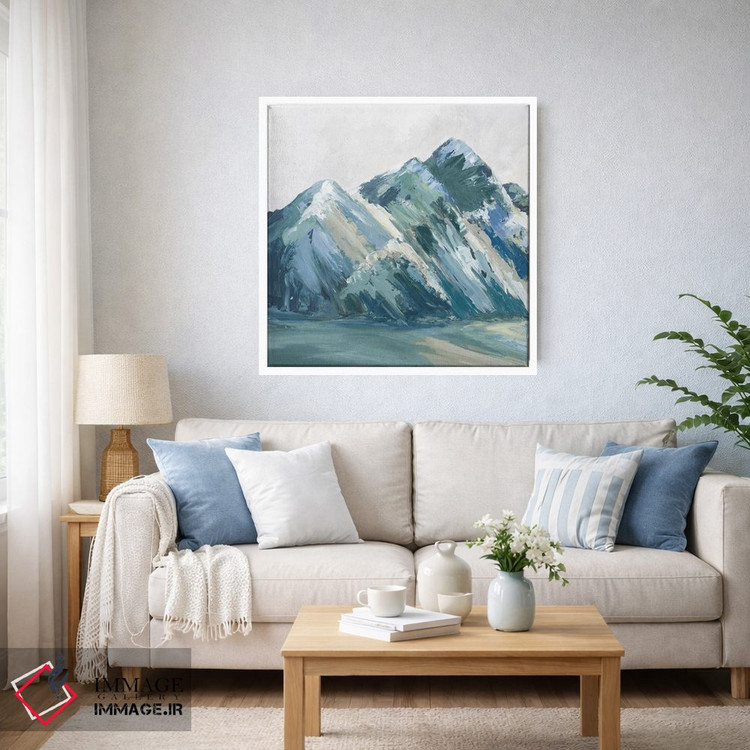 تابلو انتزاعی کوه های پالت آبی II اثر لونا ماویس - D3W